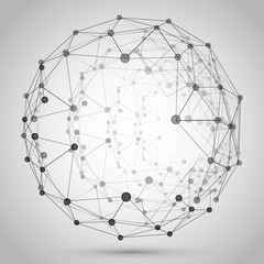 Aufkleber - 3d vector sphere with triangles.