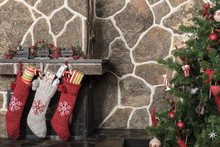 Christmas Stockings And Tree