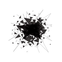 Aufkleber - Abstract black explosion. Vector illustration.