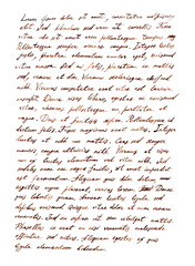 hand writing letter - latin bible text lorem ipsum, retro