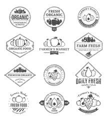 Wall Mural - Fruits and Vegetables Logos, Labels and Design Elements