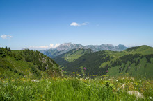 Alps Mountains - Touristic Region Portes Du Soleil, France And Switzerland Together.