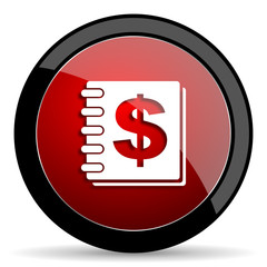 Poster - money red circle glossy web icon on white background - set440