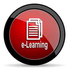 Aufkleber - learning red circle glossy web icon on white background - set440