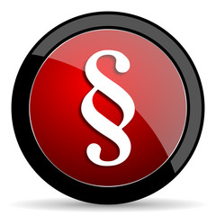 Leinwandbilder - paragraph red circle glossy web icon on white background - set440