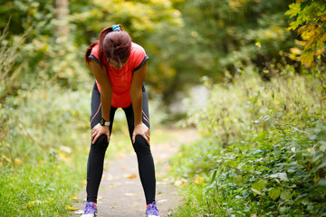 Wall Mural - tired woman after sport