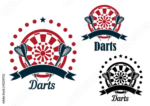 Cuadros en Lienzo Darts icons with arrows and dartboard