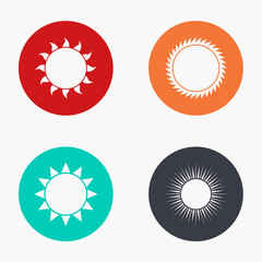 Wall Mural - vector modern sun colorful icons set
