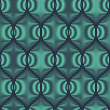 Seamless Neon Blue Optical Illusion Woven Pattern Vector