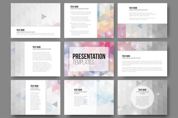 Poster - Set of 9 templates for presentation slides. Abstract vibrant