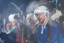 Ice Hockey Players On Bench