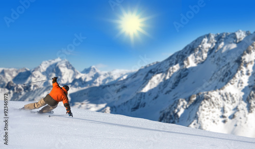 Plakat Pireneje  sporty-zimowe