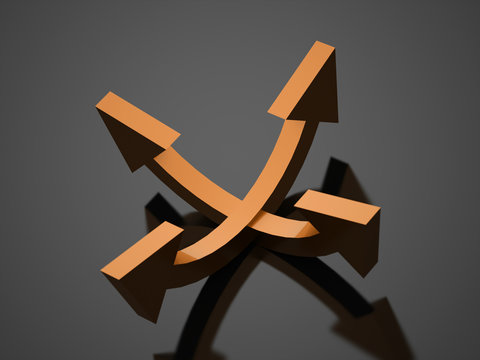 Business arrow concept background rendered