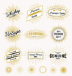 © Raftel - Set of vintage sunburst frame and label design. Vintage light ray sticker and banner collection for premium quality product, handcrafted product. Vector illustration