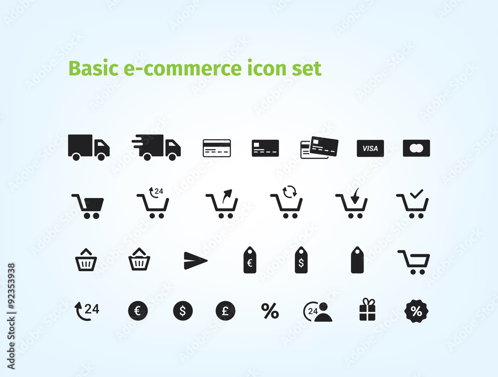 Basic e-commerce icon set! The best icons for your e-shop.