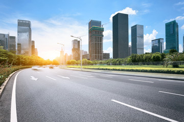 asphalt road of a modern city