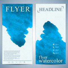 Poster - Modern watercolor flyer or leaflet layout design . Vector