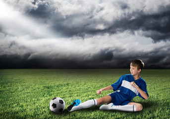 Wall Mural - Young football champion