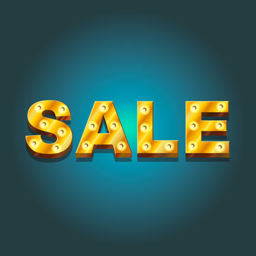 Inscription sale of lamps on a dark background.
