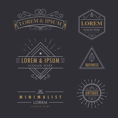 Wall Mural - logo set vintage vector flourishes calligraphy elegant hipster