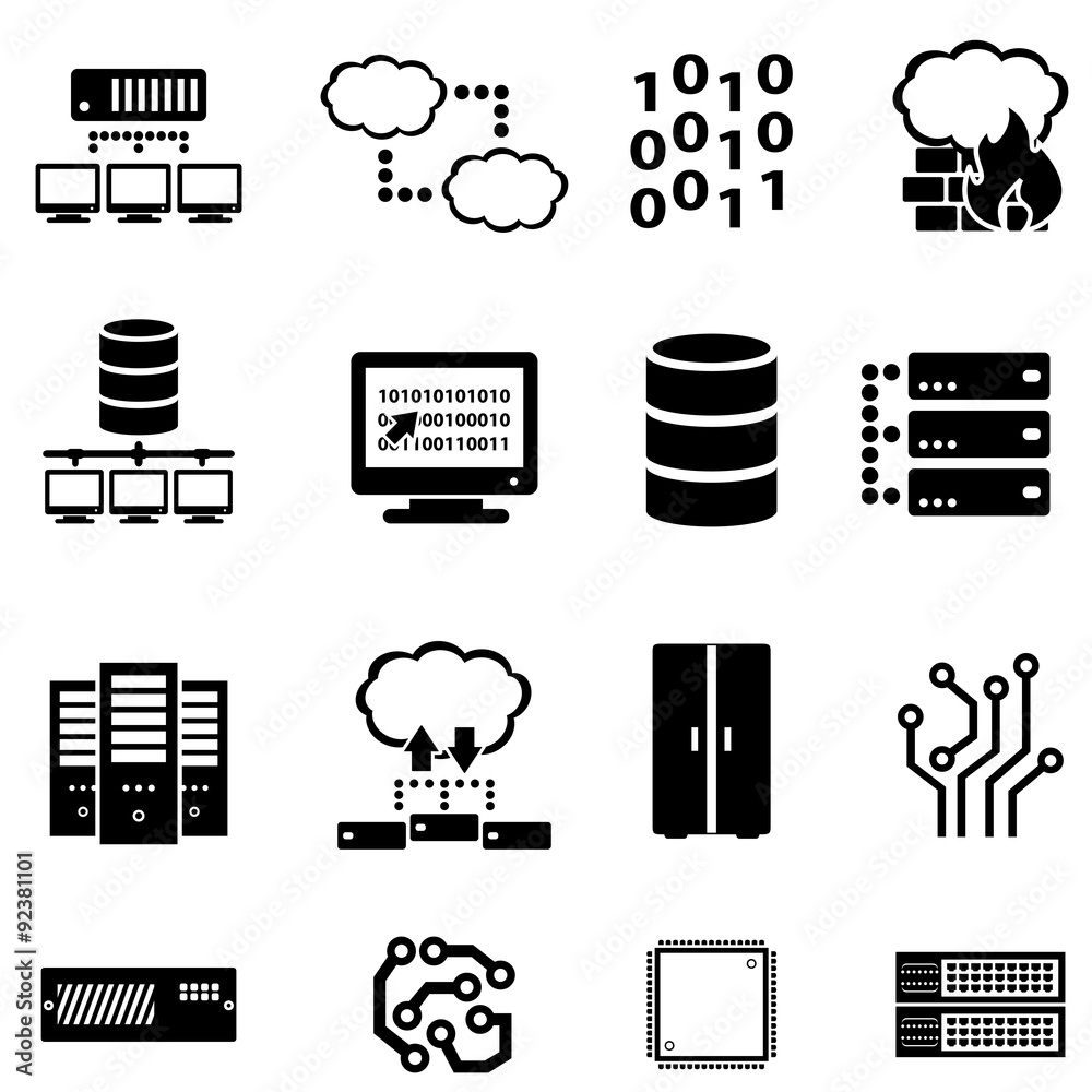 Computer, data and cloud computing Stock Vector | Adobe Stock