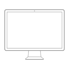 Poster - monitor outline icon symbol on the white background