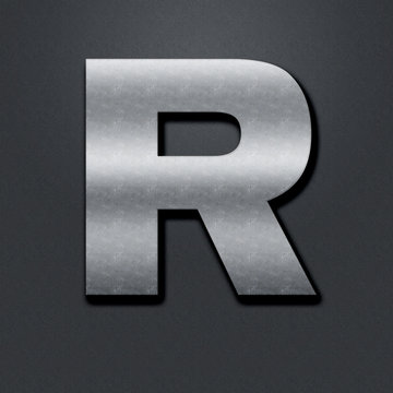 Letter shabby metal chromium - R