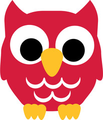 Wall Mural - Cute red owl