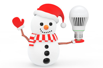 Aufkleber - Snowman with Energy Save LED bulb