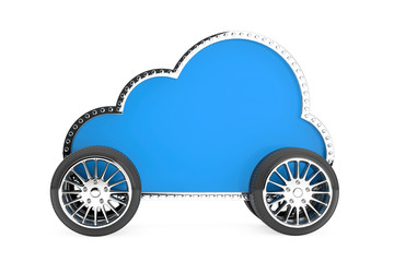 Aufkleber - Internet Storage Concept. Cloud Icon on the Wheels