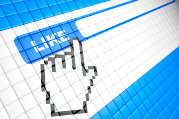 Poster - Computer screen with Like button