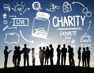 Poster - Business People Discussion Give Help Donate Charity Concept