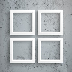 Wall Mural - 4 White Frames Concrete