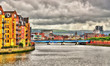 View of Belfast over the river Lagan - United Kingdom