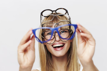 Fun young student in glasses, portrait