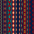 Colorful red orange blue aztec striped ornaments geometric
