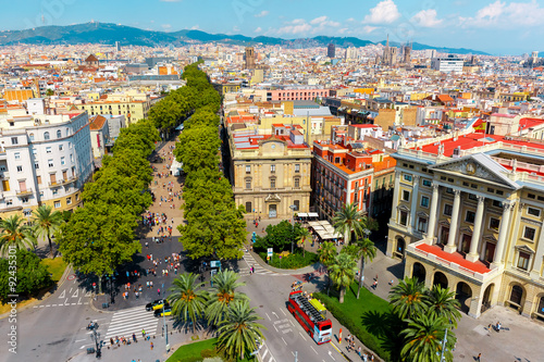 Fotomural La Rambla in Barcelona, Catalonia, Spain