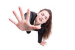 © Catalin Pop - Business woman making despair gesture by crawling on the floor