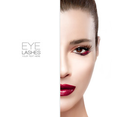 Wall Mural - eyelashes. beauty and makeup concept