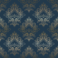 Aufkleber - Abstract vintage seamless damask pattern