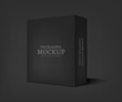© mileswork - Vector realistic black box on dark gray background.