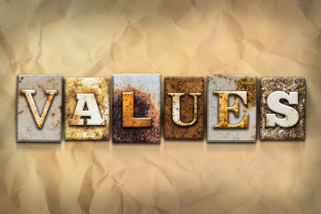 Wall Mural - Values Concept Rusted Metal Type