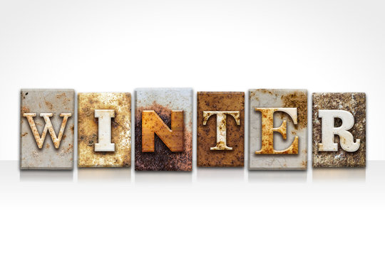 Winter Letterpress Concept Isolated on White
