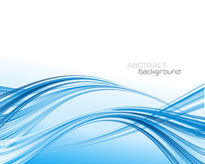 Aufkleber - Abstract template background with blue curved wave. 