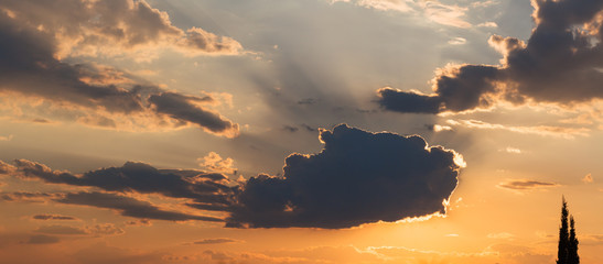 Wall Mural - Sky with clouds at sunset