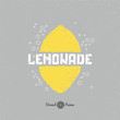 Hand drawn lemon silhouette with lemonade lettering. Hipster package craft design