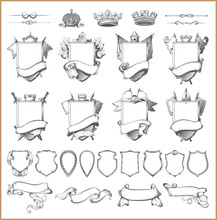 Vector Heraldic Element Collection And Coat Of Arms Template
