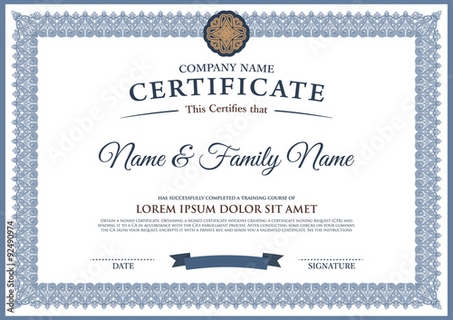 Fotomural Vector certificate template.
