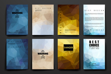 Wall Mural - Set of brochure, poster design templates in polygonal style