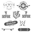 Set of skateboarding labels, badges and design elements